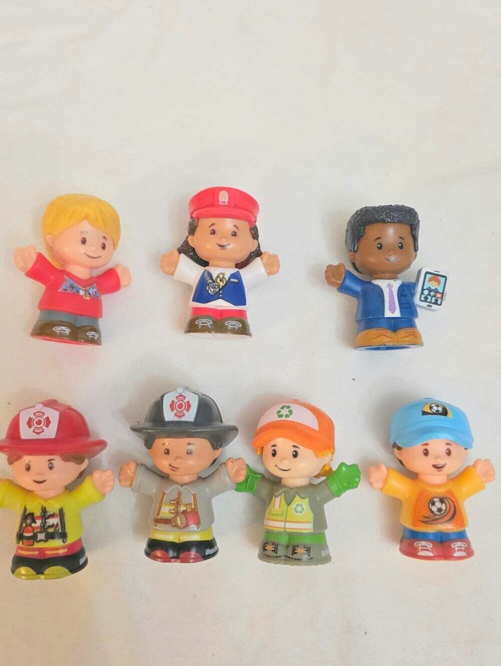 Fisher Price Little People Lot Of 7 Figures Firefighter Soccer Player Toys Kids